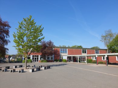 Roncalli School with schoolyard