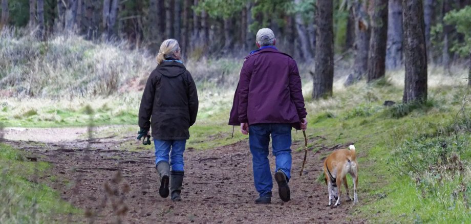 Spaziergänger mit Hund