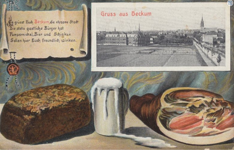 Historische Beckum-Postkarte